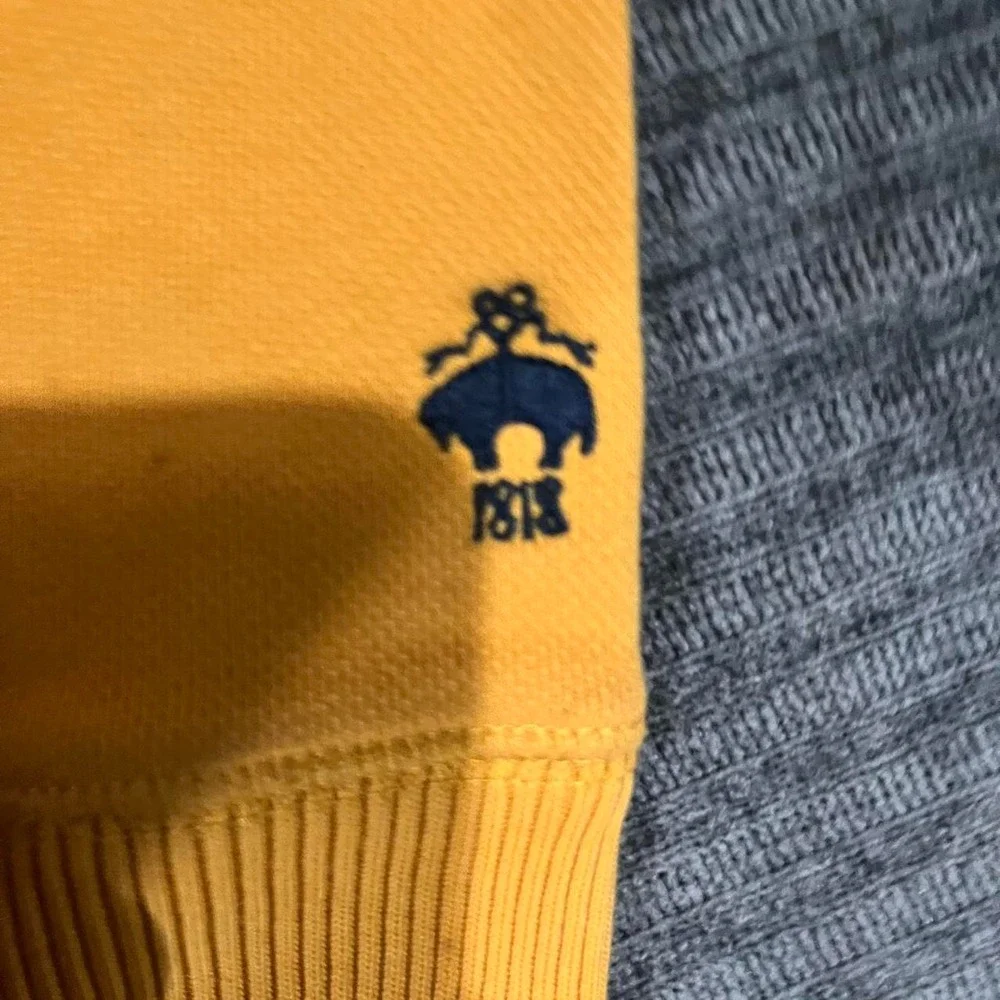 Brooks Brothers Crewneck Sweater Sweatshirt Yellow Mustard Medium Cotton